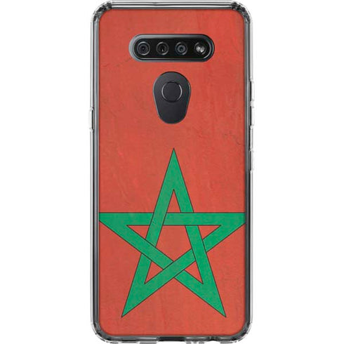 Morocco Flag Distressed LG K51/Q51 Clear Case